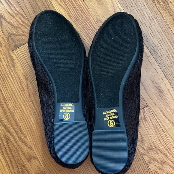 Soda Black Mesh Floral Ballet Flats_NWOT_Size 8 - Picture 4 of 6